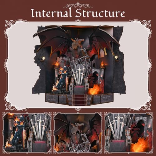 MiniCity Book Nook Kit, Miniature House Kit, Dollhouse Kit, Miniature Kit, DIY Mini House Building Kit for Adult (Throne of Blade) - style: Throne of Blade
