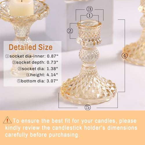 Gold Candle Holder Set of 12, Glass Taper Candle Holders, Gold Candlestick Holders, Candle Stick Holder for Table Centerpieces, Wedding, Christmas & Home Decor - color: Gold