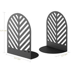 QiMing Leaf Bookends for Books,1 Pair Metal Book Holders for Office Shelves Adults & Kids Gift(Black) - color: Black