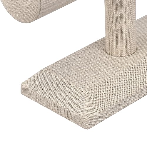 MOOCA Linen Covered Wood Jewelry Display, Jewelry Stand, Bracelet Holder Display, Watch Stand, Bracelet Stand, Tan Linen - color: Tan Linen