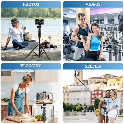 Nineigh Phone Tripod, 70" Selfie Stick Tripod Stand Cell Phone Tripods with Remote Phone Holder Carry Bag, Aluminum Alloy Selfie Stick Tripods, Compatible with iPhone Samsung GoPro Smartphone - size: 70 Inch