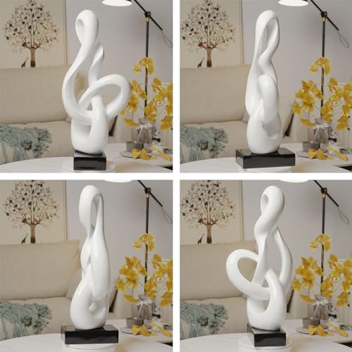 Sculpture Music Note Decor Modern Statue Gifts Treble Clef Figurine Polyresin Arts White 23 inch - color: White