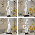 Sculpture Music Note Decor Modern Statue Gifts Treble Clef Figurine Polyresin Arts White 23 inch - color: White