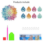 DIY Diamond Art Painting Candlestick Holders 5.71in Mandala Flower Shape Desk Candle Tray Tabletop Ornaments for Wedding Ramadan Party Home Table Centerpiece-Mandala03 - color: Mandala03