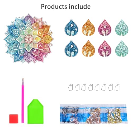 5D DIY Diamond Art Painting PVC Flower Candle Holders Tealight/Tea Light/Votive Candle Holder, for Table Centerpiece Home Décor Party Wedding Dinning-Flower-3 - color: Flower-3