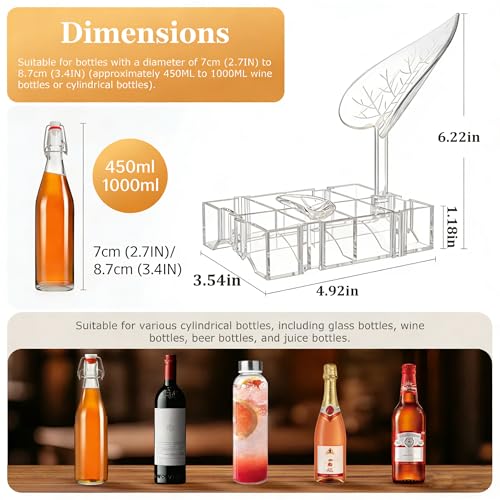 Clear Acrylic Wine Rack, Modular Stackable Countertop Wine Bottle Holder with Leaf Shaped Support, Multi Purpose Versatile Wine Display Stand for Home Bar Party Daily Organizing (2pcs) - color: 2pcs