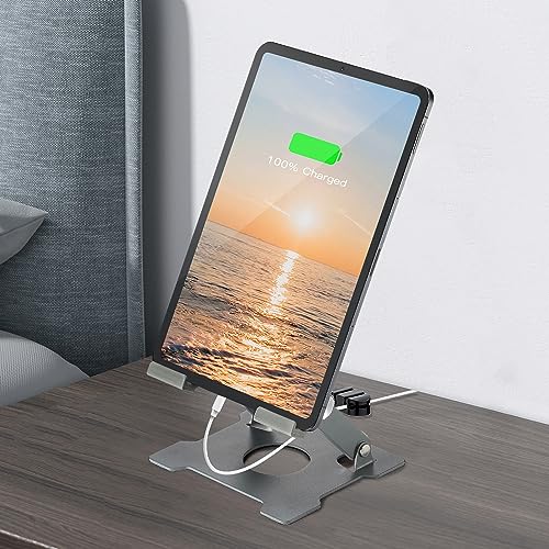 KABCON Tablet Stand,Tablet Holder for iPad,Adjustable Portable Multi Angle Desktop Stand Compatible with iPad Pro 9.7 10.5 12.9 Air Mini 1-4,Galaxy Tabs,Surface Pro Tablets,Kindle,E-Reader,Nexus-Grey - color: Small-Grey