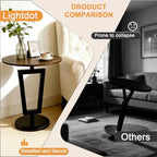 Round 17x19 inch End Table Heavy Duty Modern Side Table Stable Sofa Side Table with Marble Base Accent Coffee Table Nightstand for Living Room Bedroom-Amber - color: Amber-b