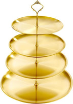 4 Tier Stainless Steel Cupcake Stand, Gold Metal Serving Tray Cake Holder Cake Display Stand for Holiday Dessert Table Decorations Birthday Party Wedding - size: 4 Tier