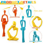 AceOrbit 3 Pcs Thinker Statues Mid Century Modern Decoration Thinker Sculptures Abstract Art Ornament Modern Aesthetic Figurine Decor Suitable for Home Bedroom Office Shelf Table Desk Bookshelf Decor - style: Thinker