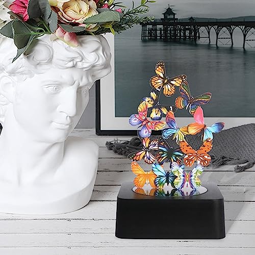 Desk Toys for Office for Adults Desktop Magnetic Butterflies Sculpture Desk Decorations for Women Office - size: Square Base