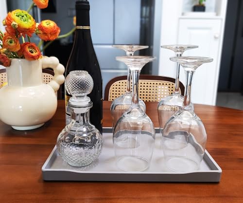 Gray Serving Tray (11.8 x 8.7 inch) for Serving Accessory, Spa, Coffee, Drinks, Wine, Tea, Bar, Party, Seasoning, Perfume and Display Use. - color: Gray-1 Tray, size: 11.8" x 8.7" x 0.8"