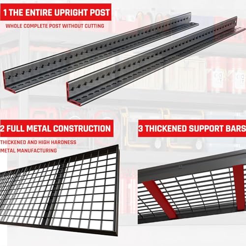 67" W Garage Shelving Heavy Duty, 36" D Garage Shelves, 68" H Adjustable Storage Shelving Unit, Commercial Metal Shelves for Warehouse, Basement, Shop, 67" W x 36" D x 68" H - size: 68"Wx36"Dx68"H | 4 Tier