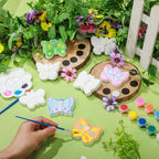 WinnerWhy 24 Sets Spring Butterfly Ceramic Painting Kit Make Your Own Butterfly Figurine Paint DIY Beautiful Painting Statue Craft Paint Your Own Spring Statue for Party Adult Art Activity Supply - style: Butterfly