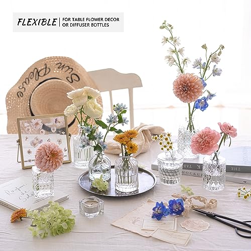 SUPMIND 24pcs Glass Bud Vase Set, Small Clear Flower Vases for Centerpieces in Bulk, Mini Vintage Vase for Wedding, Home,Table Decoration - color: Clear, size: 24Pcs