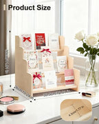 UCEC Greeting Card Display Stand, 4-Tier Wooden Acrylic Greeting Card Holder, Display Stands for Vendor Events Postcard, Craft Fairs, Retail Counter, Brochures & Photos Organizer