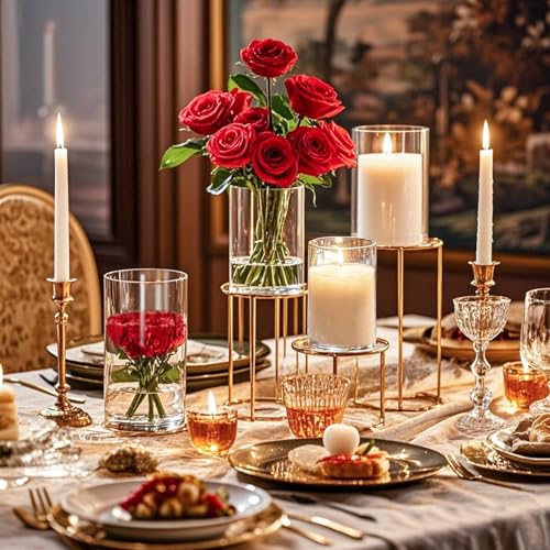 36pcs Glass Vase Cylinder for Centerpieces Small Flower Glass Clear Home Decor Centerpiece Table Flower Vase Decorations for Wedding＆Holiday 4,4.7,6Inch Tall - size: 36Pack-4+4.7+6Inches