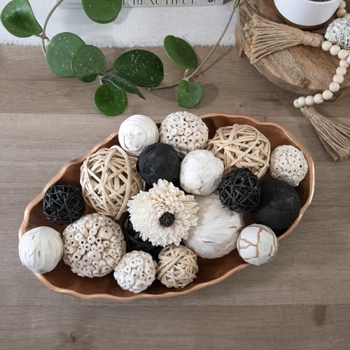 ANDALUCA Black & White Decorative Balls Bowl Filler Bag with Orbs, Balls (Black) - color: Black