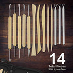 U.S. Art Supply Pottery & Clay Tools Set (14-Piece) - Includes Pottery Tools, Canvas Case for Sculpting, Ceramics, and Easy Storage & Transport - size: 14-Piece with Nylon Case