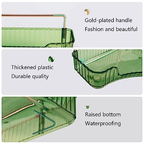 YCIA&DONE Corner Bathroom Counter Organizer, Makeup Organizer for Vanity, Skincare Cosmetic Perfume Tray, Corner Countertop Shelf Rack Storage for Bathroom Kitchen 3 Tiers (Vintage Green) - color: Green, size: 3-Tier