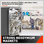 HORUSDY 4-Piece Large Magnetic Parts Tray Set, Stainless Steel Heavy Duty 9.5" W x 5.5''L Square and 4.5" Round Magnetic Trays Tools Parts Tray - style: 4-Piece Magnetic Tray - Pro