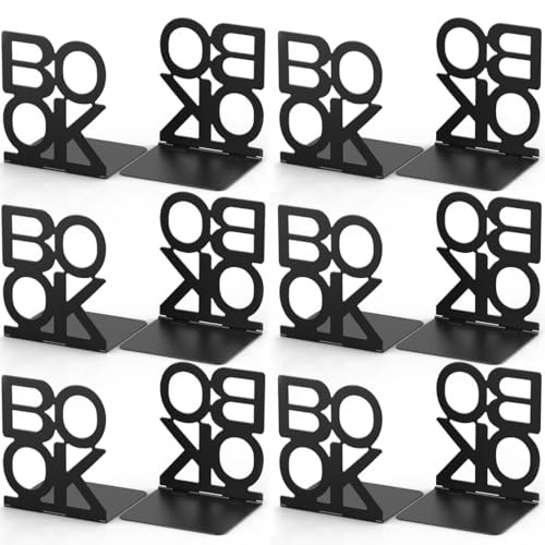 Book Ends,Bulk 6 Pair Bookends Folding Book Ends Metal Bookend (6 Pair) - size: 6 Pair