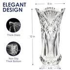 CS Crystal Vase 12-inch high, Cabbage Design, for Flowers & Decor. Lovely Nice Shiny Piece. Perfect as a Gift, Suitable for All Occasions - style: Cabbage Design