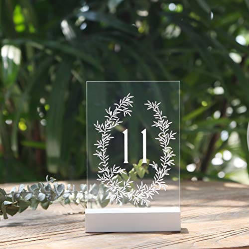 UNIQOOO 5 Pack 4" White Wood Stands for Wedding Acrylic Sign, Wood Table Number Holders for 1/8 Thick Acrylic Sheets | Wedding Display Stand, Card Holder for Bar Menu, Retail Sign, Party, Event - color: White Birch 5 pack