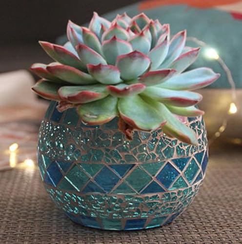 Votive Candle Holder Tea Lights - Glass Candle Holders, Mosaic Tealight Candle Holder, Candle Jar Cup for Wedding Centerpiece Party Table Decorations, Valentines Day Decor - color: A - a - Romantic Blue
