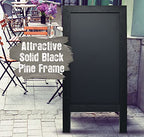 Better Office Products Magnetic A-Frame Chalkboard Sign, Extra Large 20" x 40", Standing Chalkboard Easel, Deluxe Set with Multiple Accessories, Outdoor Sidewalk Sandwich Board Sign,(Black) - style: Black