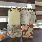 Calacatta Red Marble Toothbrush Holders for Bathroom, Natural Marble Makeup Brush Holder Countertop Organizer - color: Calacatta Red