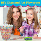 ILYUFO Diamond Art Kits for Adults, DIY Flowerpot Diamond Art, Diamond Painting Kit, Ideal Desktop Ornaments & Thoughtful Female Gifts (Happiness) - color: happiness