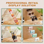 Kathfly 2 Pack 8-Tier Acrylic Wallet Display Stand Clear Purse & Handbag Organizer Riser Shelf for Perfume, Sunglasses, Cosmetics, Jewelry Vendor Display for Craft Fairs, Retail - size: 8-tier
