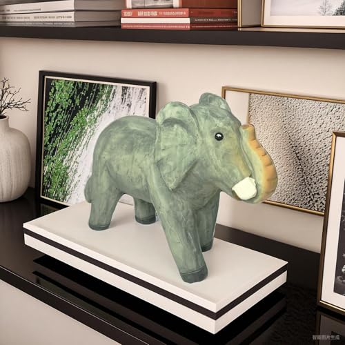 Safari Animal Figurines, Cute Elephant Statue, Wild Animal Statues, Hand Painted Jungle Animal Sculptures, Educational & Decorative Wild Life Figures, African Animal Sculptures Decor - color: Elephant