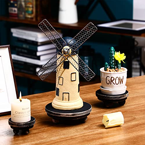 Amyhill 3 Pcs 5/4/3 Inch Wooden Risers for Display Wood Pedestal Stand Mini Tray Stand Round Wooden Pedestal Holder Rustic Riser for Decor Tiered Tray Decor Home Kitchen(Black) - color: Black, size: 5/4/3 Inch