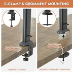 HEMUDU Single Tall Desk Monitor Arm Mount Stand Fit for 27 inch to 42 inch Flat Curved Computer Screen with Swivel, Height Adjustable, Rotation,Holds up to 77lbs, Black - size: 27 inch - 42 inch