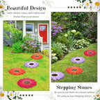 Cinnvoice 3 Pack Garden Stepping Stone Outdoor, Decorative Dimensional Resin Stepping Stones for Patio Pathway Landscaping Walkway Sculpture Yard Backyard Lawn(Daisy,10 Inches) - size: 10 Inches, style: Daisy