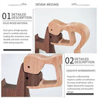 Men and Dog Figurines Decorativa Wooden Gift Home Décor Accents,Wood Sculpture Puppy and Human Statue Figurine Office Home Decor Sculpture,Wooden Puppy Figurines for Dog Lovers