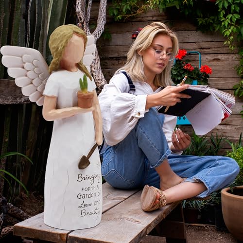 Gardening Gifts for Women, Gift for Gardeners Woman, Garden Gifts Women, Unique Gardening Gift, Garden Angel, Sculpted Hand-Painted Angel Figurine - style: Gardening love angel