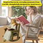 Book Figurine for Shelves Gifts for Women Readers Resin Reading Woman Statue Library Decor Book Lovers Gifts Small Figurine for Home Office Desk, Living Room Birthday Present for Reader Friend