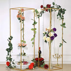 Efavormart 2 Pack - 48" Matte Gold Metal Wedding Flower Stand, Geometric Centerpiece Vases - color: Gold, size: 48"Tall