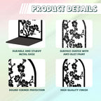 Peacoblue Metal Bookends for Shelves, Modern Decorative Heavy Duty Study Book Ends Stoppers for Office, Desk, Shelf, Room 5.3"x4.3"x7.9" Cast Iron Simple Tall Bookends 1 Pair (Plum Blossom Branches) - style: Plum Blossom Branches