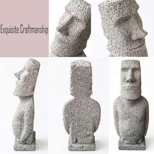 Easter Island Moai Statue - Stone Moai Figurine Decor for Home & Outdoor Garden - 3 (Small Size) - size: Small Size