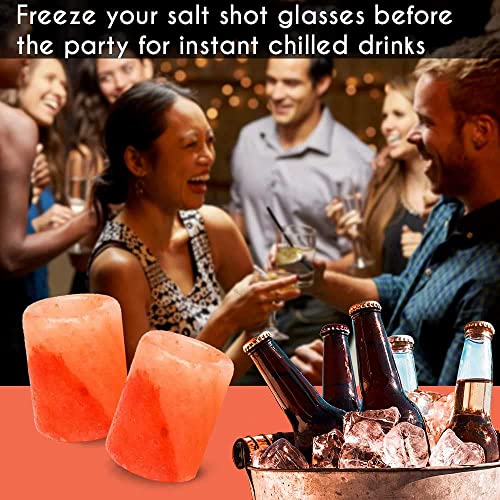 Pride of India | Pink Salt Crystal Accessories (Pink Salt Crystal Shot Glass - Round Shape) | Perfect for cocktails, shooters, tequila | Stylish & Trendy | Highest Quality & Food-Grade - color: Pink Salt Crystal Shot Glass - Round Shape
