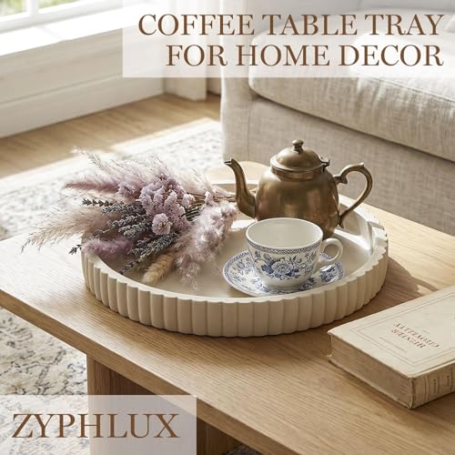 Decorative Tray & Elegant Coffee Table Tray,Beautiful Round Trays 11" Round Table Centerpiece Home Decor for Organizing Jewelry, Keys,Ideal Living Room Apartment Must Haves Essentials