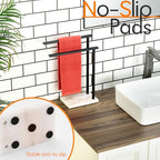 Towel Racks Matte Black Free Standing 2-Tier Hand Towel Holder for Bathroom Vanity Countertop with Thicken Steady Marble Base, Stainless Steel AN7003MB - color: Matte Black, size: 2-Bar