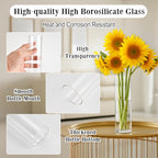 Tigvio 16 Pack 5.9" Tall x 1.8" Diameter Clear Glass Cylinder Vases - Multi-Use Flower Vase, Hurricane & Floating Candle Holders for Wedding Centerpieces, Home Decor, Table Displays
