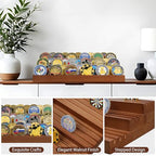 Challenge Coin Holder, 9 Rows Solid Wood Military Coin Display Stand Holds 60 Coins, Army Coin Rack Display Case for Desk Display