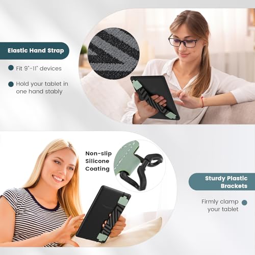 MoKo Security Hand-Strap for 9-11 Inch Tablets, iPad Pro/Air/Kindle Fire HD/Samsung, Versatile Hand Strap, Mint Green - color: Mint Green, style: Patterned Strap