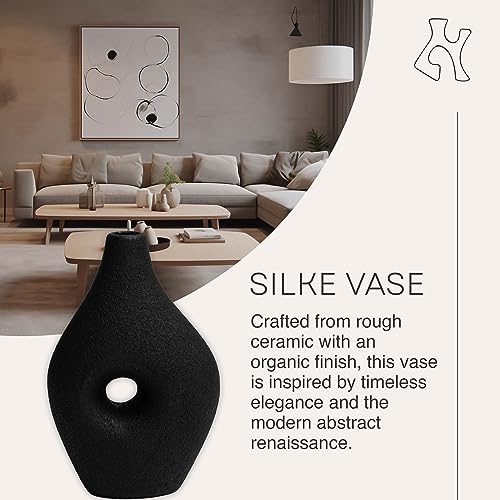 Silke Large Genie Decorative Modern Vase, Medium, Black